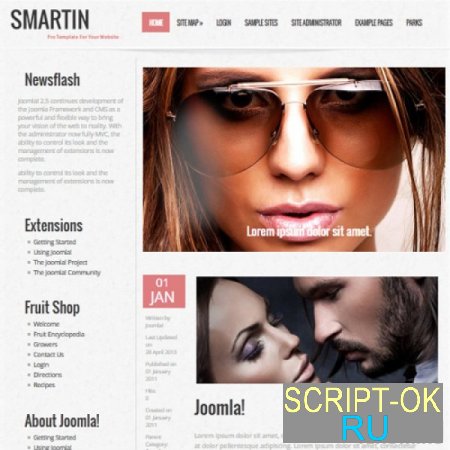 Smartin – женский блоговый шаблон Joomla 3