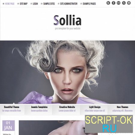 Sollia Lite – шаблон Joomla 3 для женского блога