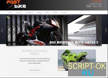 FastBike 91 – шаблон Joomla 3 сайта про мотоциклы