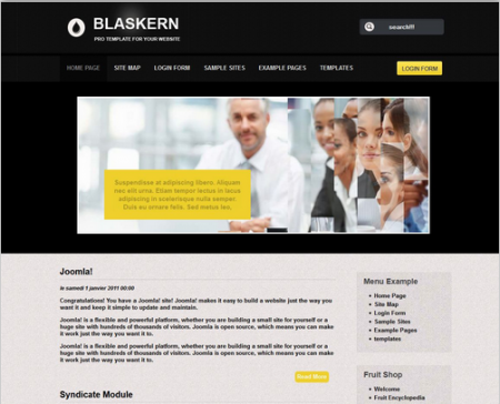 Blaskern black 2 шаблон для корпоративного сайта на Joomla 2.5.