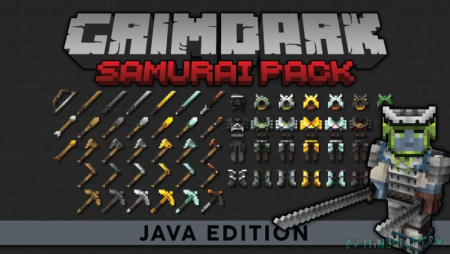 Мод Kal's Grimdark Samurai Pack - будь самураем 1.20.1 1.19.4 1.16.5 16x