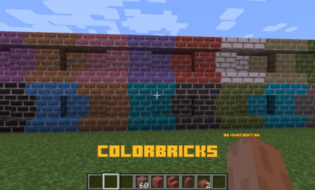 ColorBricks - цветные кирпичи мод на 1.20.1 1.19.4 1.18.2 1.17.1 1.16.5 1.15.2 1.14.4