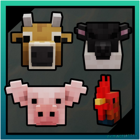 Мод Better Farm Animals - новые модельки животных 1.20.1 1.19.4 1.18.2 16x
