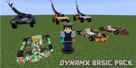 Dynamx Basic Pack - пак с реалистичными машинами [1.12.2] скачать