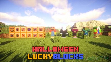 Halloween LuckyBlocks - хеллоуин лаки блоки мод 1.20.1 1.19.2 1.16.5 1.14.4 1.12.2 1.8