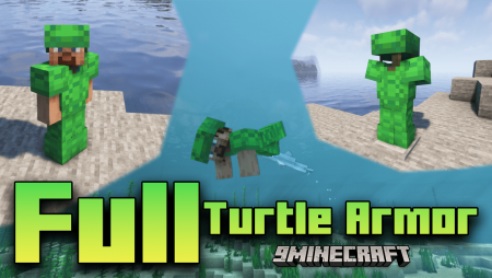 Full Turtle Armor Mod 1.20.1 1.19.4 — дополняет набор черепашьей брони Minecraft