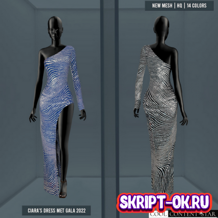 Платье CiaraS Dress from Met Gala для Симс 4 2